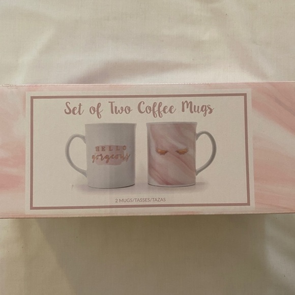 Set Of Two Coffee Mugs Hello‎ Gorgeous/ Lashes - Picture 2 of 6